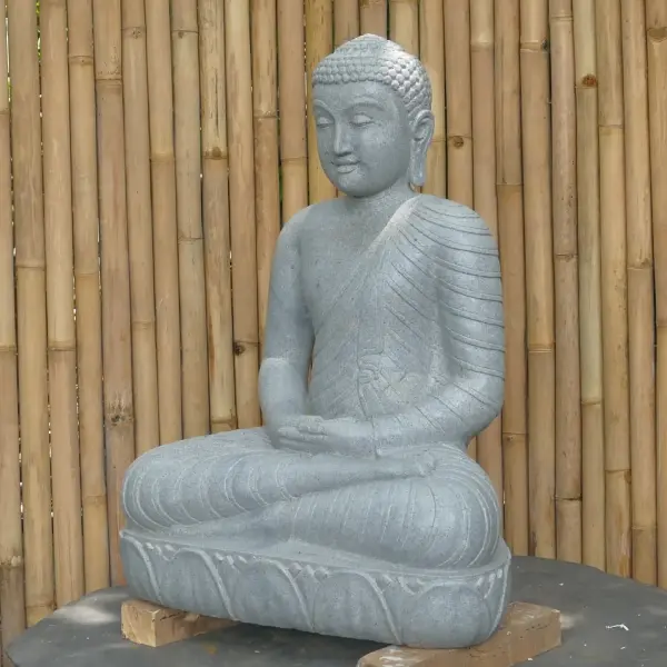 Product image 6 of the product “Seated Buddha made of Riverstone in Dhyana position - gesture of meditation, H. 80cm. ”
